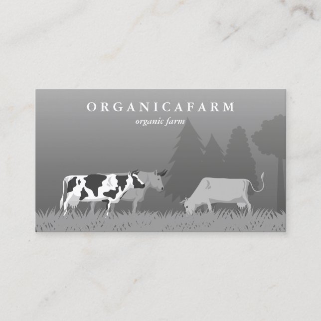 Farm Animals Cow Ox Farmer Business Card (Front)