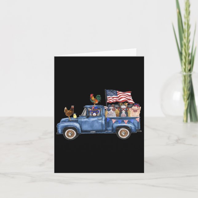 Farm Animals Cow Pig Goat Chicken Farm Truck Ameri Card (Front)