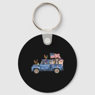 Farm Animals Cow Pig Goat Chicken Farm Truck Ameri Keychain