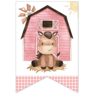 Farm Animals, Cute Animals, Barn, First Birthday Bunting Flags