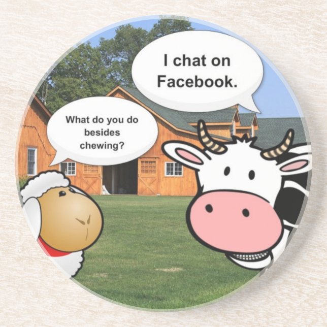Farm animals cute cartoon funny facebook chat coaster (Front)