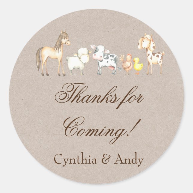 Farm Animals Favour Stickers | Custom Stickers (Front)