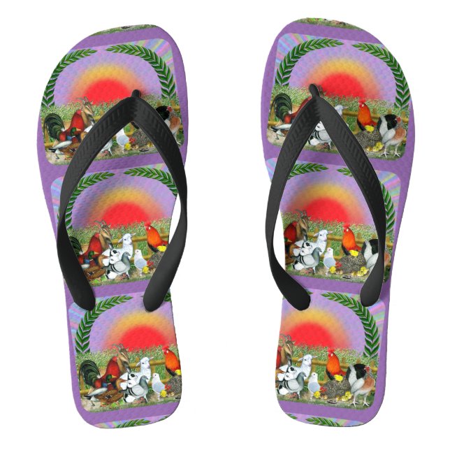 Farm Animals Flip Flops (Footbed)