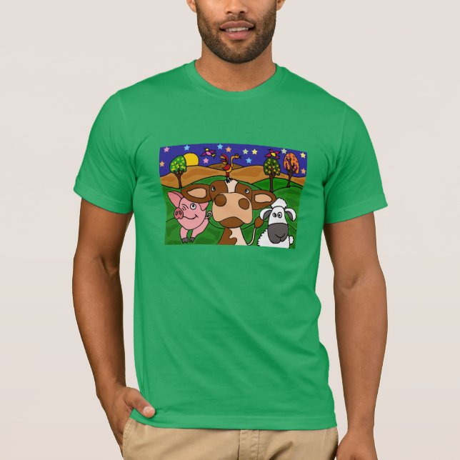 Farm Animals Folk Art Shirt (Front)