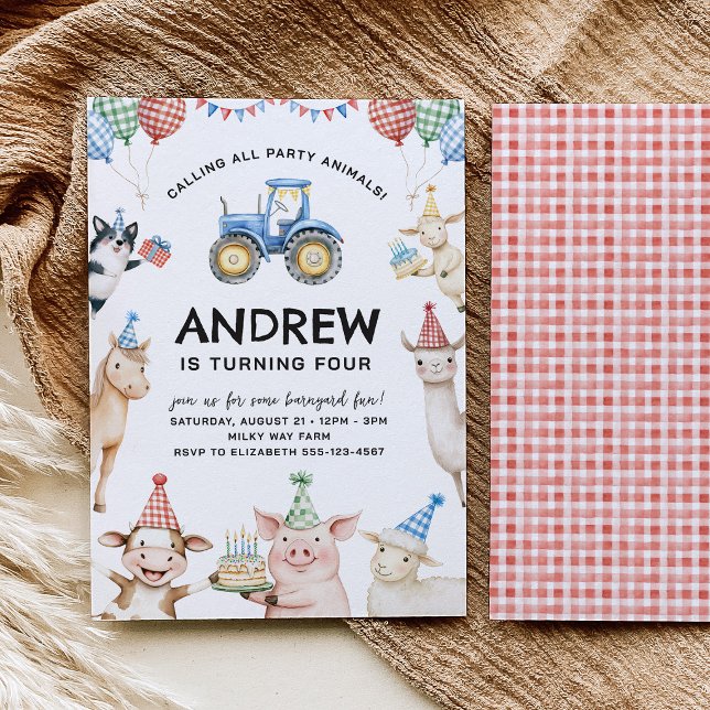 Farm Animals Kids Birthday Invitation (Creator Uploaded)