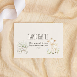 Farm Animals Meadow Baby Shower Diaper Raffle Card