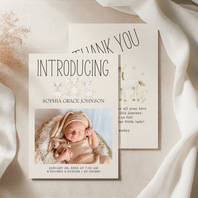 Farm Animals Meadow Friends Baby Announcement (Creator Uploaded)