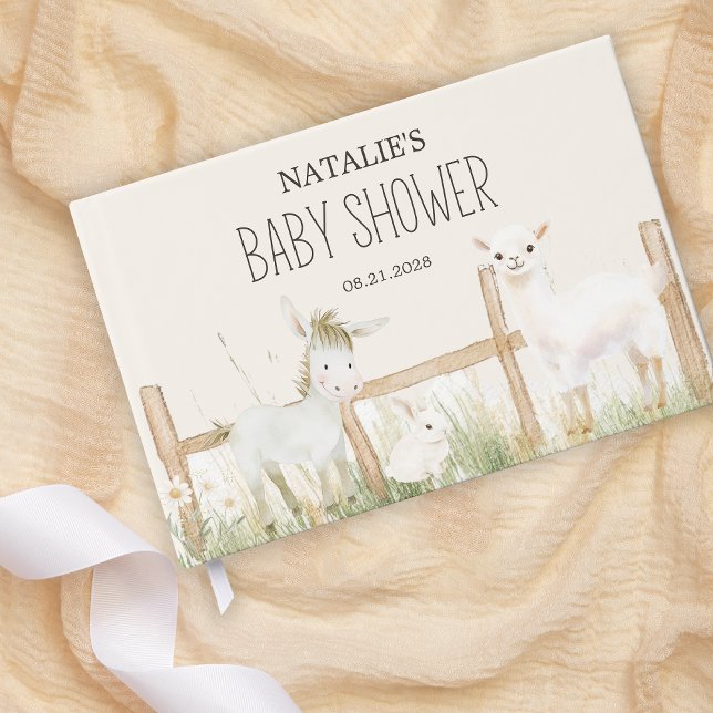 Farm Animals Meadow Friends Baby Shower Guest Book (Creator Uploaded)