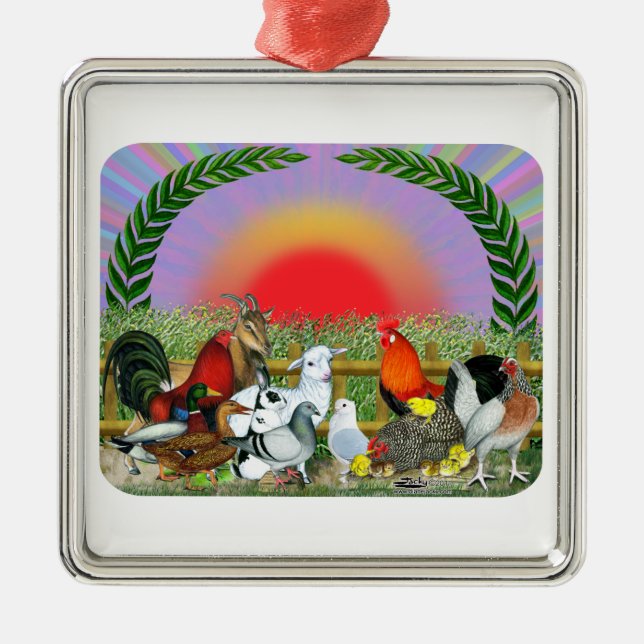 Farm Animals Metal Ornament (Front)