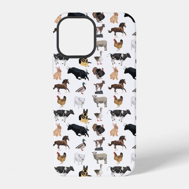 Farm Animals Pattern iPhone Case (Back)
