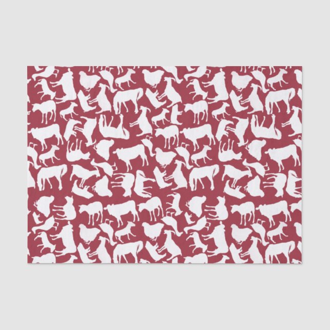 Farm Animals Pattern Tissue Paper (Front)
