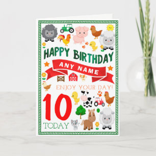 Farm Animals Personalised Birthday Card