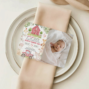 Farm Animals Photo Birthday Invitation