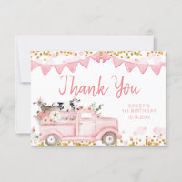 Farm Animals Pumpkin Pink Truck Drive By Birthday