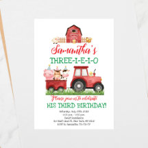 Farm Animals Red Boy Barnyard Birthday Party
