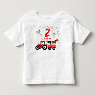 Farm Animals & Red Truck Birthday Party Theme Toddler T-shirt