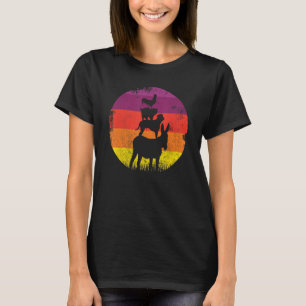Farm Animals Retro Vintage Sunset Donkey Dog Cat R T-Shirt