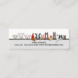 Farm Animals Sheep Chicken Cow customer small Mini Business Card
