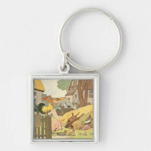 Farm Animals Story Book Illustrated Keychain