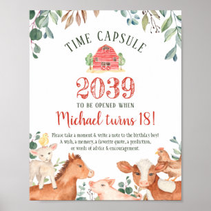 Farm Animals Time Capsule Sign