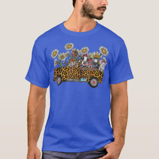 Farm Animals Truck Farmer Chrysanthemum Flower  T-Shirt