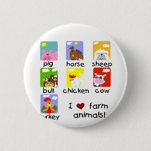 Farm Animals Tshirts and Gifts 2 Inch Round Button