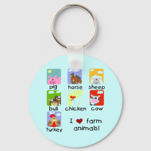 Farm Animals Tshirts and Gifts Keychain