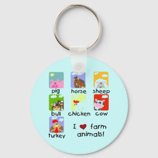 Farm Animals Tshirts and Gifts Keychain