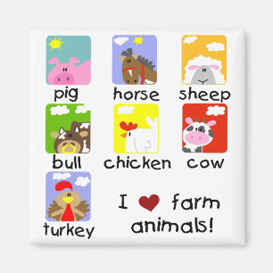 Farm Animals Tshirts and Gifts Magnet