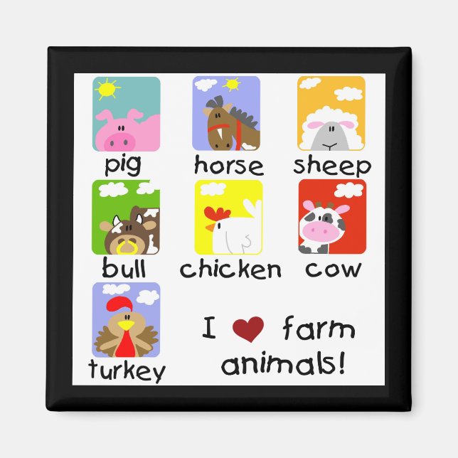Farm Animals Tshirts and Gifts Magnet (Front)