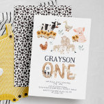 Farm Animals Watercolor Modern 1st Birthday Invitation<br><div class="desc">Farm Animals Watercolor Modern 1st Birthday Invitation</div>