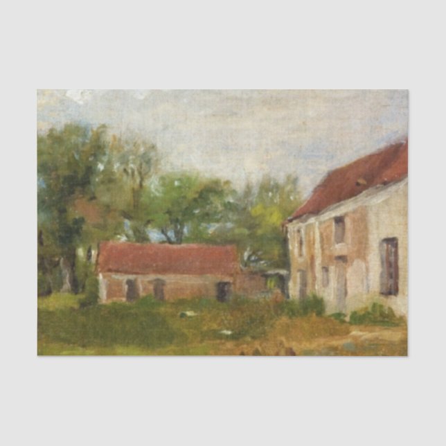 Farm at Rebais by Eva Gonzales Tissue Paper (Front)