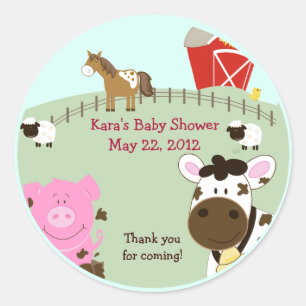 Farm Babies Baby Shower Favour Sticker