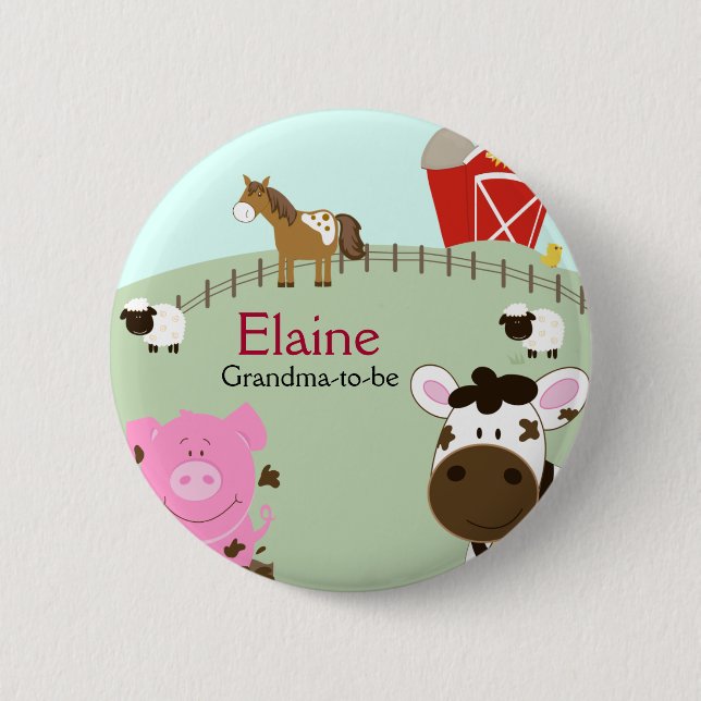 Farm Babies NAME TAG Personalized Button (Front)