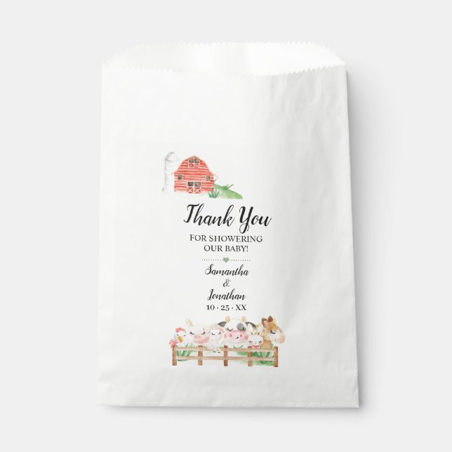 Farm Baby Animals Baby Shower Favour Bag (Front)
