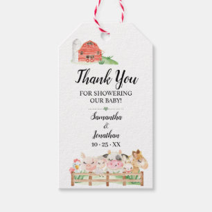 Farm Baby Animals Baby Shower Favour Gift Tags