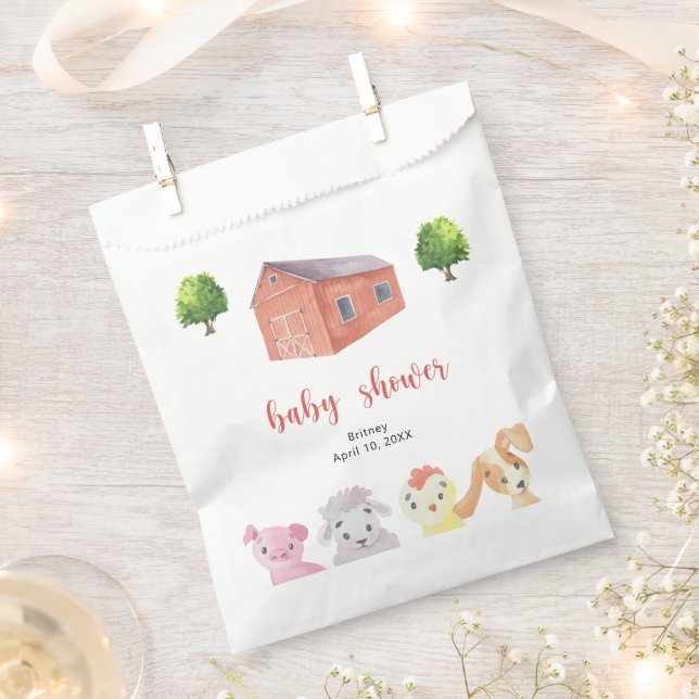Farm baby shower - baby shower favour bag (Clipped)