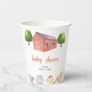Farm baby shower - baby shower paper cups