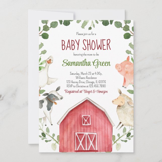 Farm Baby Shower Invitation (Front)