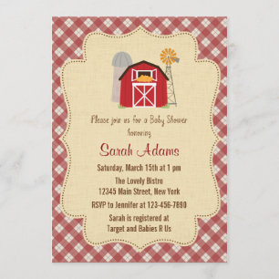Farm Baby Shower Invitation Rustic