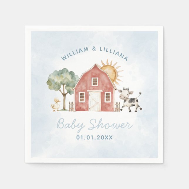 Farm Baby Shower Paper Napkins (Front)