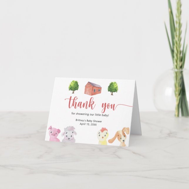 Farm baby shower - thank you (Front)