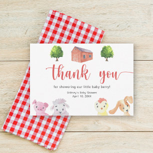 Farm baby shower - thank you card