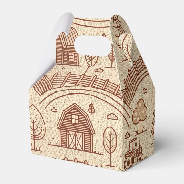 Farm, Barn and Tractor Favor Box (Back Side)