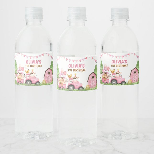Farm, Barn Animals, Barnyard, Ranch Water Bottle L Label (Bottles)