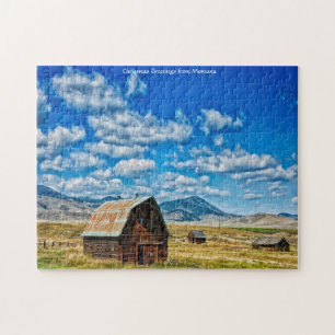 Farm Barn Montana. Jigsaw Puzzle
