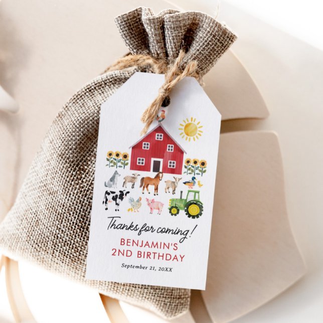 Farm Barnyard Animals Birthday Favour Tag (Creator Uploaded)