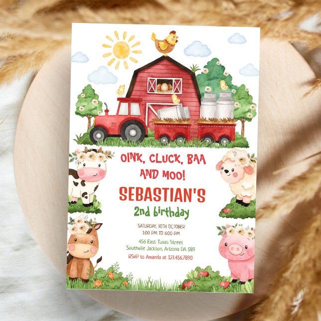 Farm Barnyard Animals Birthday Party Invitation (Creator Uploaded)