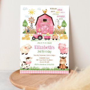 Farm Barnyard Animals Kids Birthday Invitation