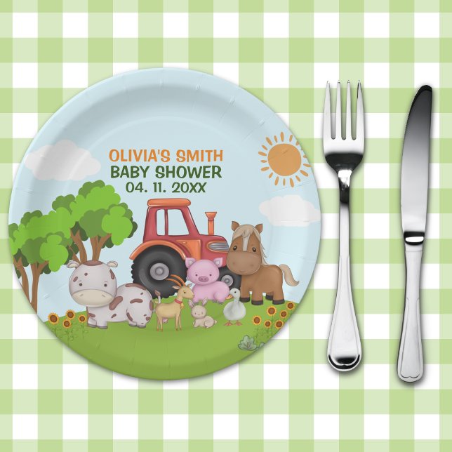 Farm Barnyard Baby Shower Paper Plate (Creator Uploaded)